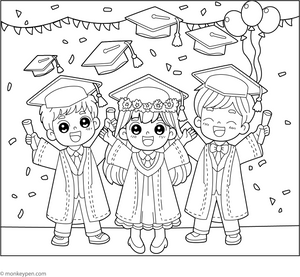 Graduation Ceremony Coloring Page