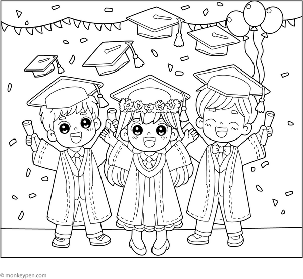 Graduation Ceremony Coloring Page