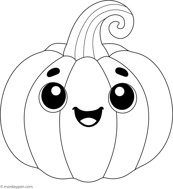Free printable Cartoon Pumpkin Coloring Page