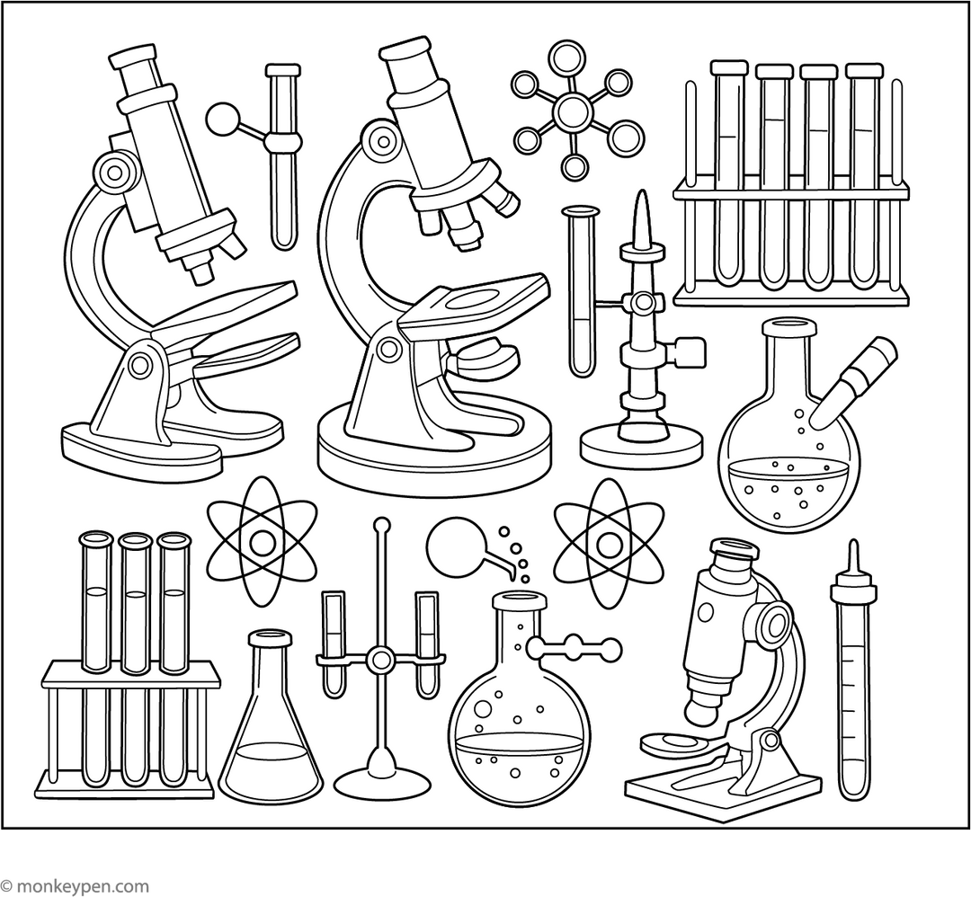 Laboratory Equipment Coloring Page