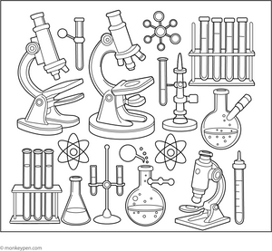 Laboratory Equipment Coloring Page