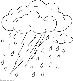 Printable Thunderstorms Coloring Page