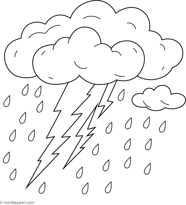Printable Thunderstorms Coloring Page