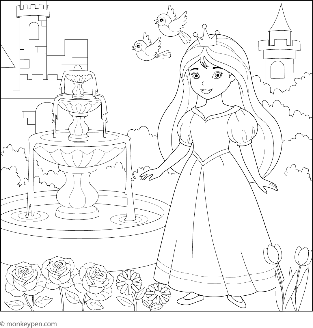 Princess Castle Coloring Page Learn To Draw A Princess
