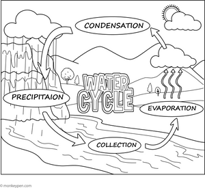 Water Cycle Coloring Page
