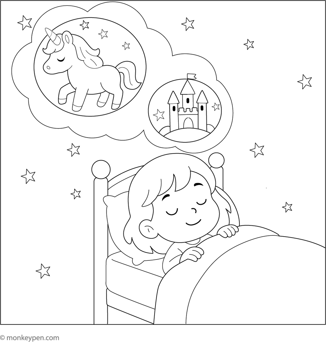 girl-sleeping-in-a-dreamland-free-coloring-page-for-kids