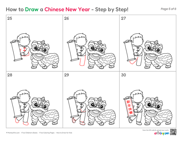 Beginner-friendly Chinese New Year artwork