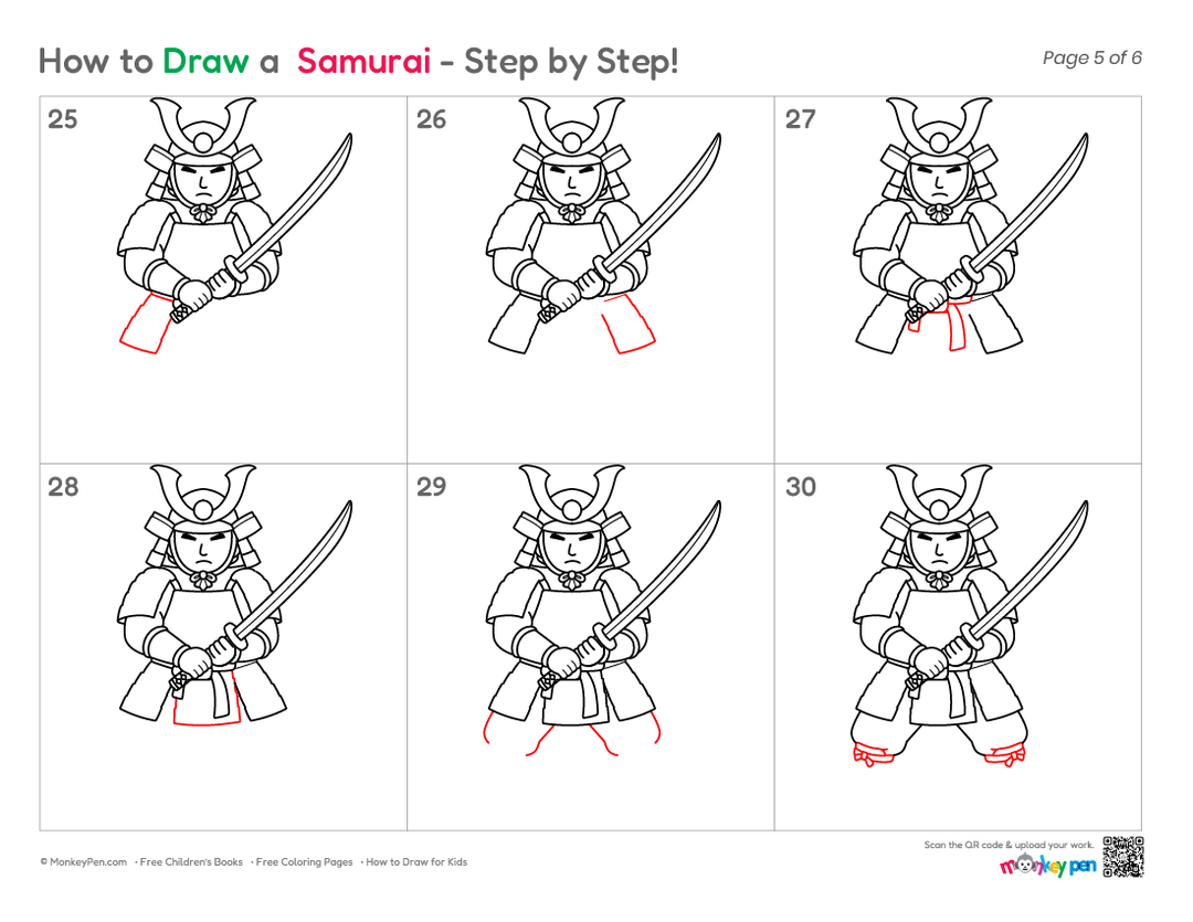 How to Draw a Samurai – Simple Step-by-Step Warrior Drawing for Kids