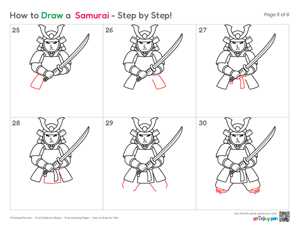 How to Draw a Samurai – Step-by-Step Warrior Drawing for Kids