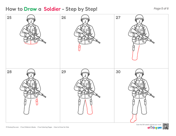 How to Draw a Soldier – Easy Step-by-Step Character Drawing for Kids