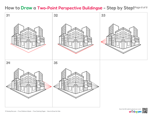 How to Draw Two-Point Perspective Buildings – Easy Step-by-Step Perspective Drawing for Kids
