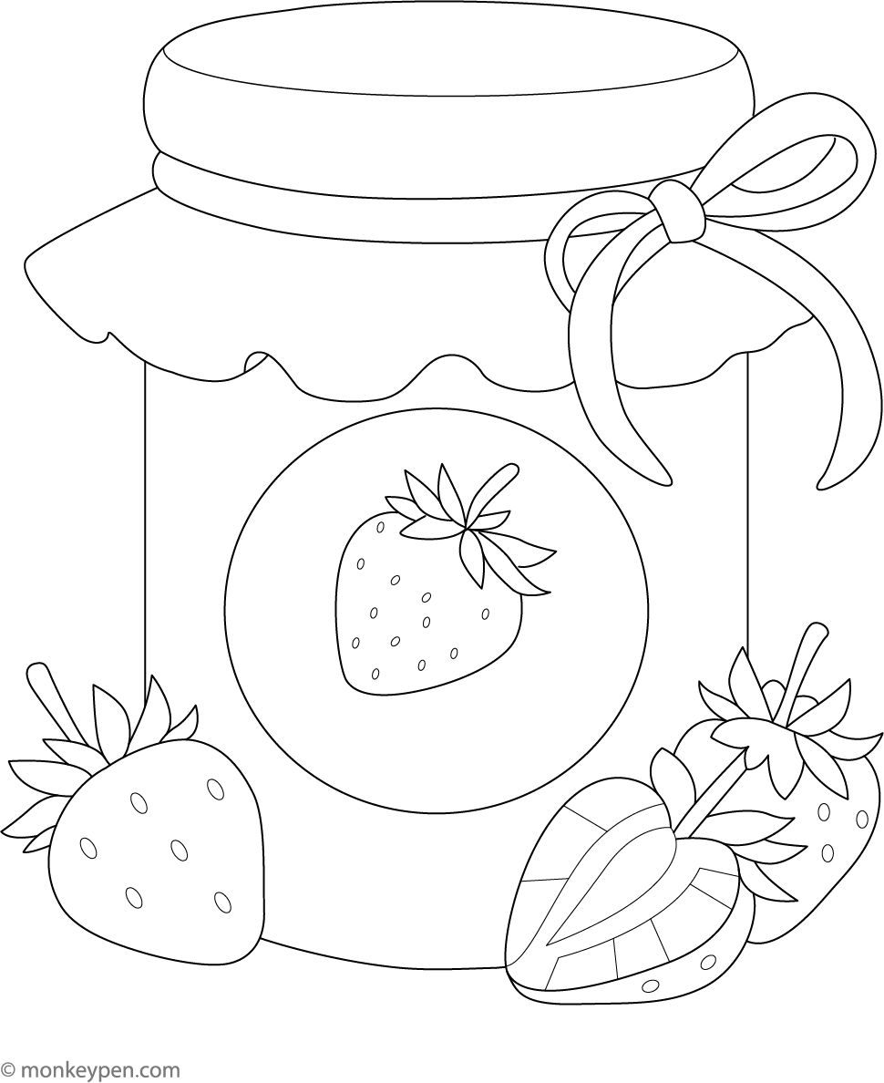 Strawberry Jam Free Coloring Page Strawberry jam free coloring page