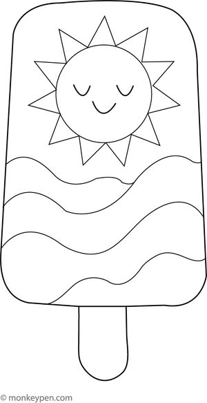 Free Printable Cute Popsicle Coloring Sheet for Kids