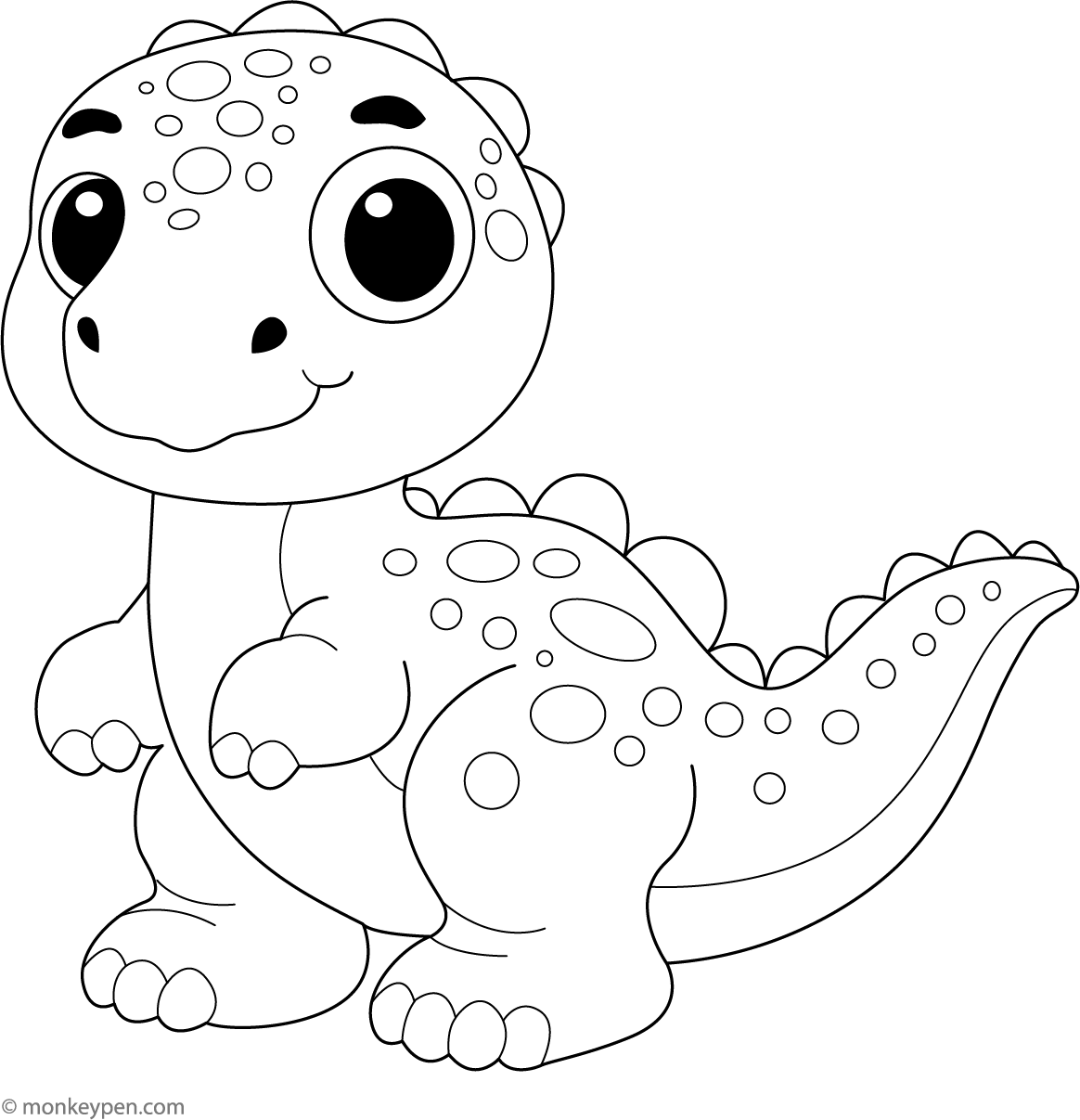 Dino Dino Dancing Party Coloring Page - Free \u0026 Printable, image size:1164x1207