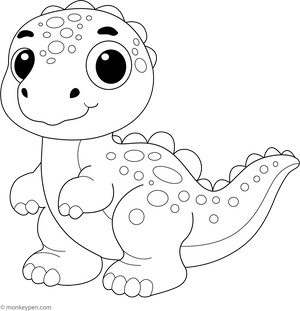Cute Dinosaur Coloring Page