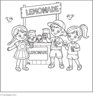 Printable Lemonade Stand Coloring Picture