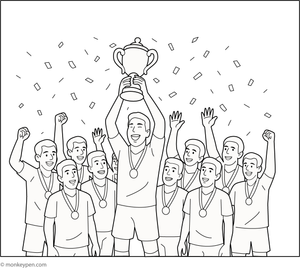 Printable Victory Trophy Presentation Coloring Sheet for Kids
