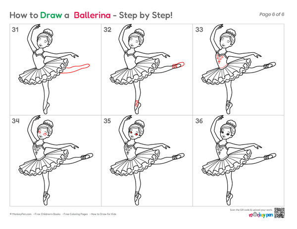 How to Draw a Ballerina – Simple Step-by-Step Dancer Drawing for Kids