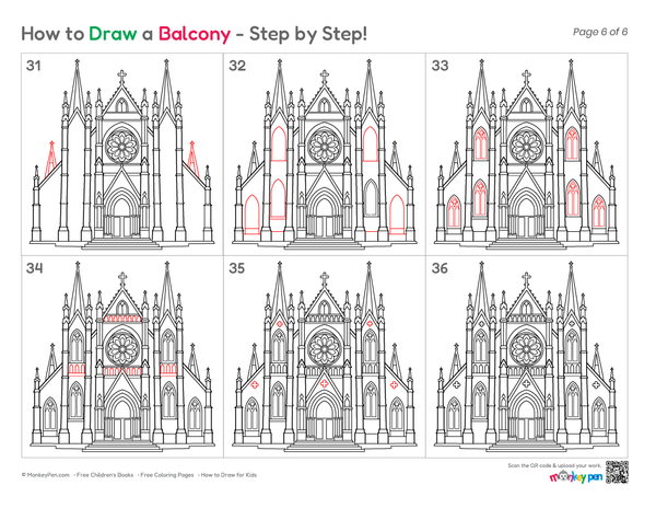 How to Draw Gothic Architecture – Easy Step-by-Step Building Drawing for Kids