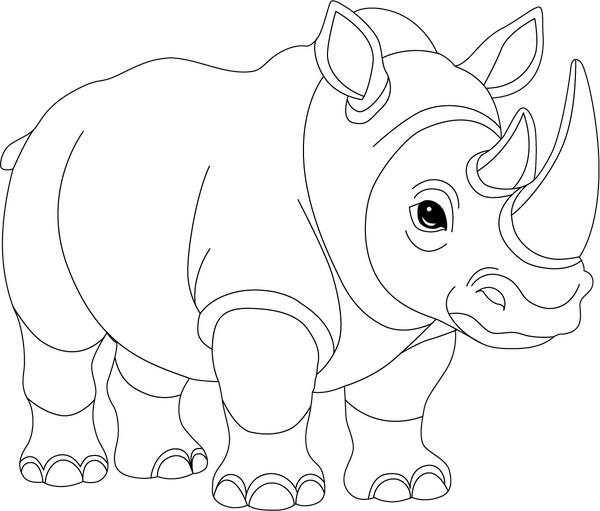 Rhino coloring page – fun and educational printable for children