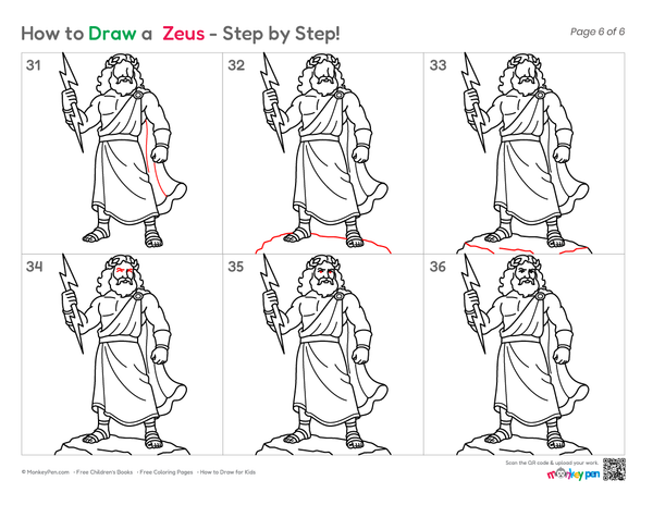How to Draw Zeus – Simple Step-by-Step Mythology Drawing for Kids