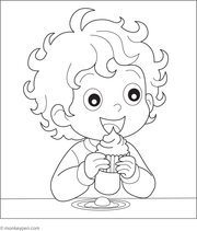 Child Eating Cupcake | Free Coloring Sheets to Brighten Kids’ Day