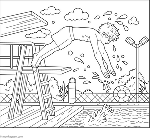 Free Diving Coloring Page – fun and educational printable for children