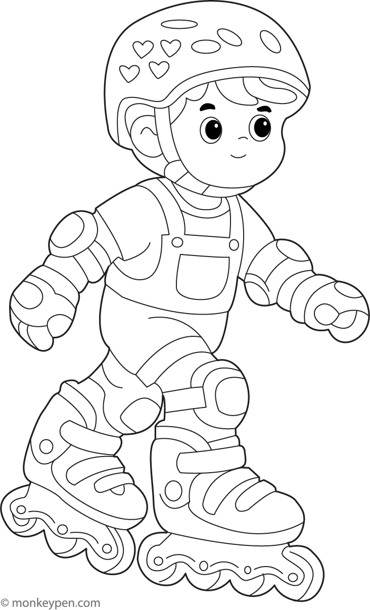 Rollerblading Coloring Page Rollerblading coloring page