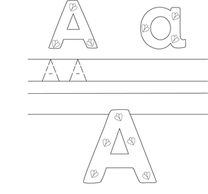 Printable worksheet where children can practice writing and coloring the letter A, integrating literacy with creative activity.