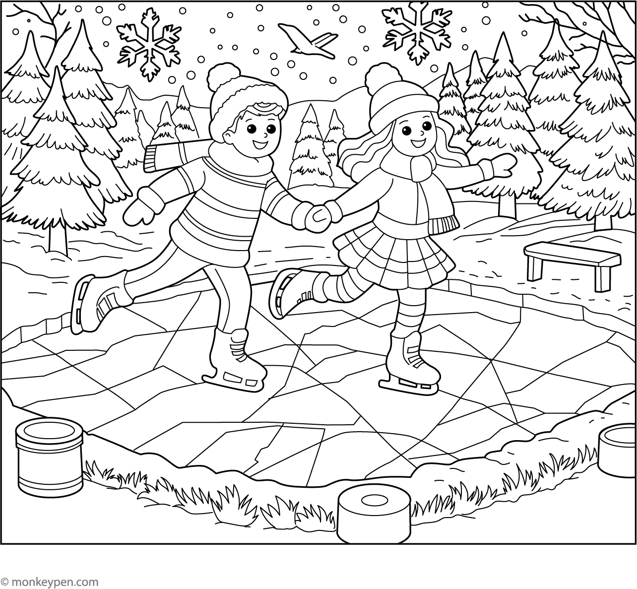 Ice Rink Coloring Pages Ice Skating Coloring Sheet – Free Printable Activity for Kid