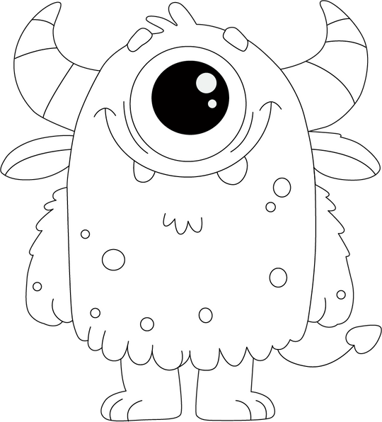 Cute Monster Coloring Page – Fun and Imaginative Printable for Kids