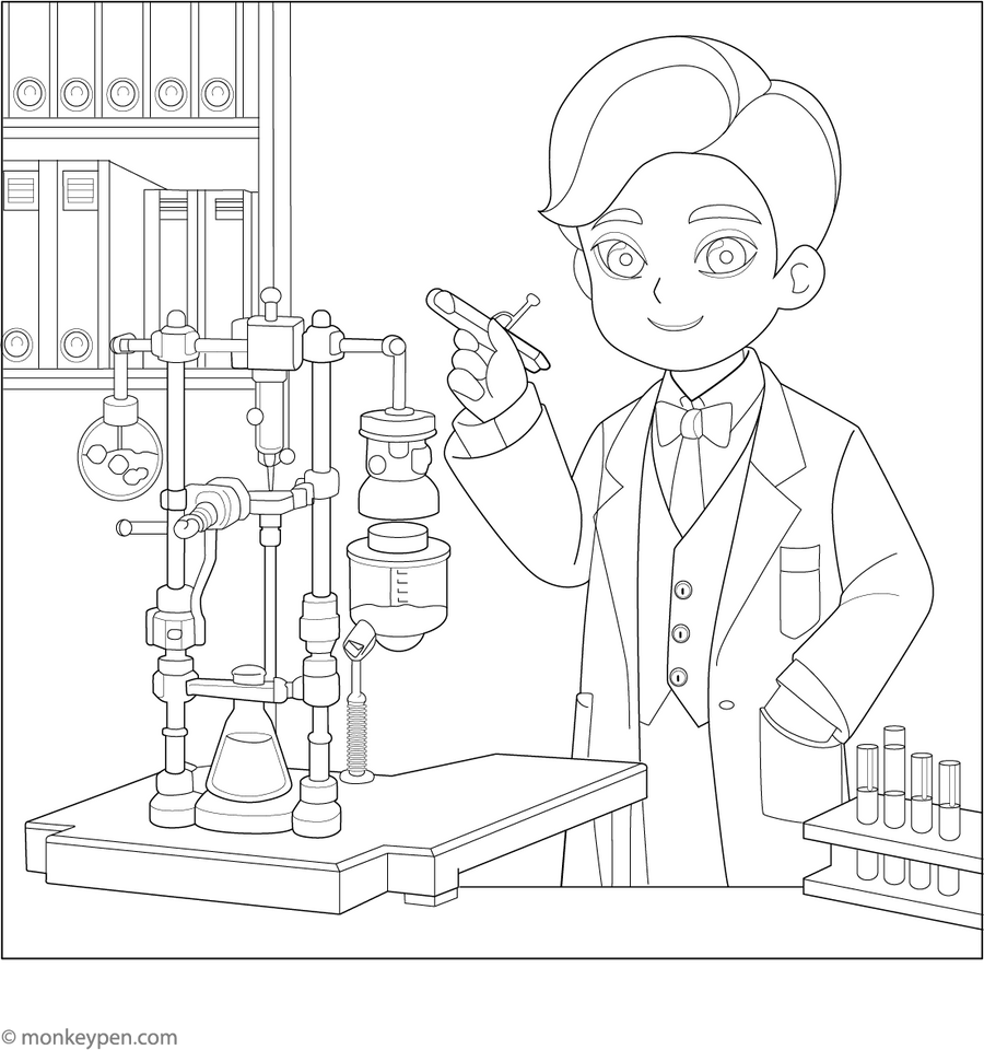 Science Experiment Coloring Page