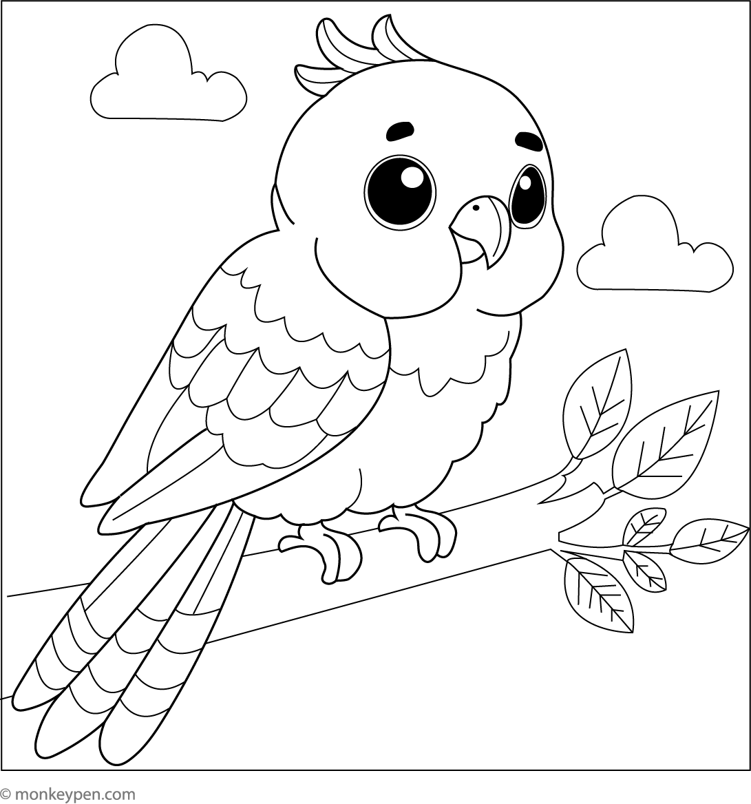 Little Bird Coloring Pages For Girls Free Printable