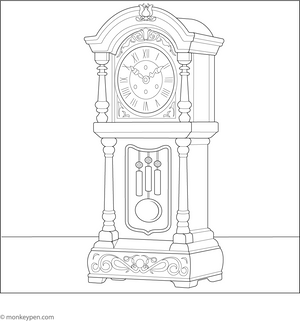 Vintage Clock Coloring Page