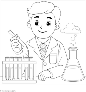 Chemist Coloring Page