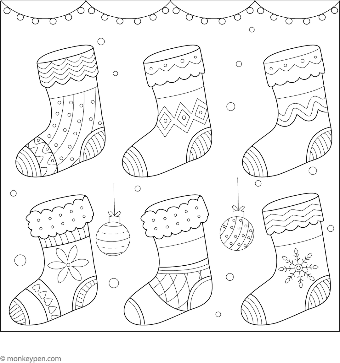 Christmas Stocking Coloring Page