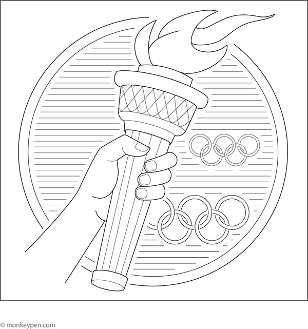 Olympic Torch Coloring Page