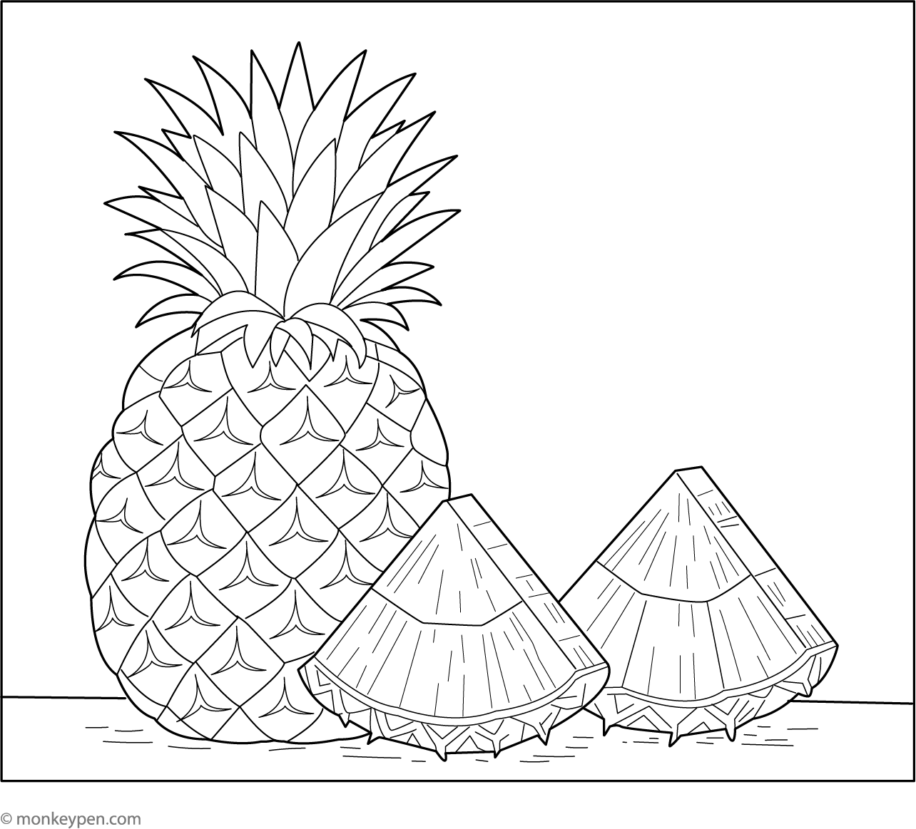 Pineapple Slice | Free Coloring Page