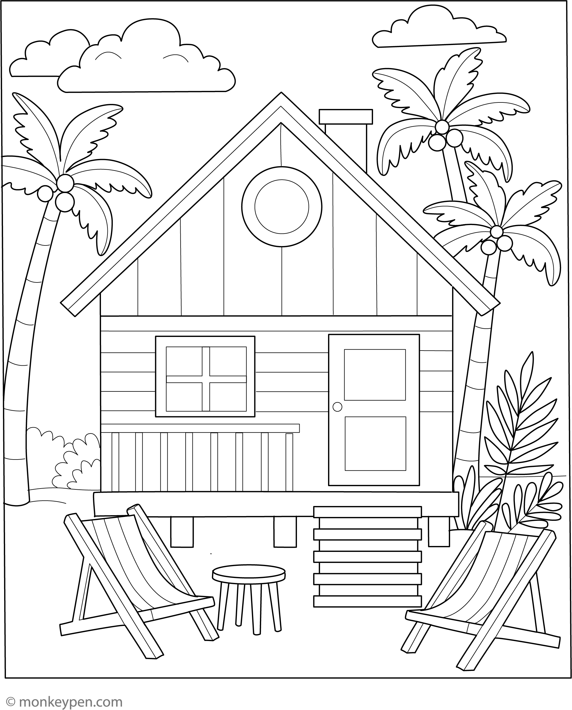 Coloring Pages Beach House
