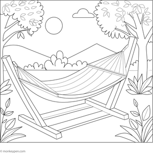 Hammock Coloring Page