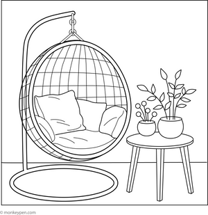 Chair Swing Coloring Page