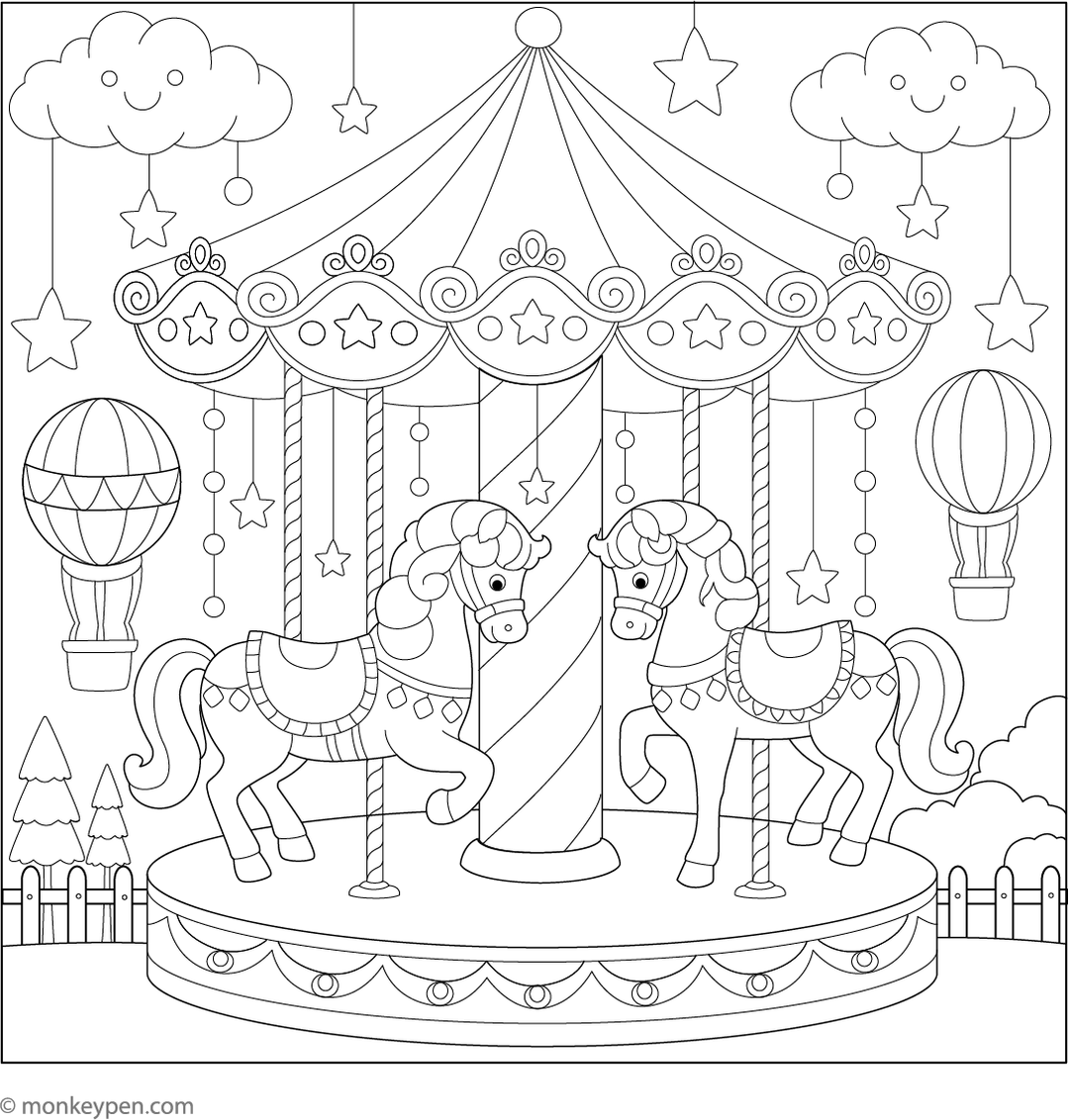 Carousel | Free Coloring Pages