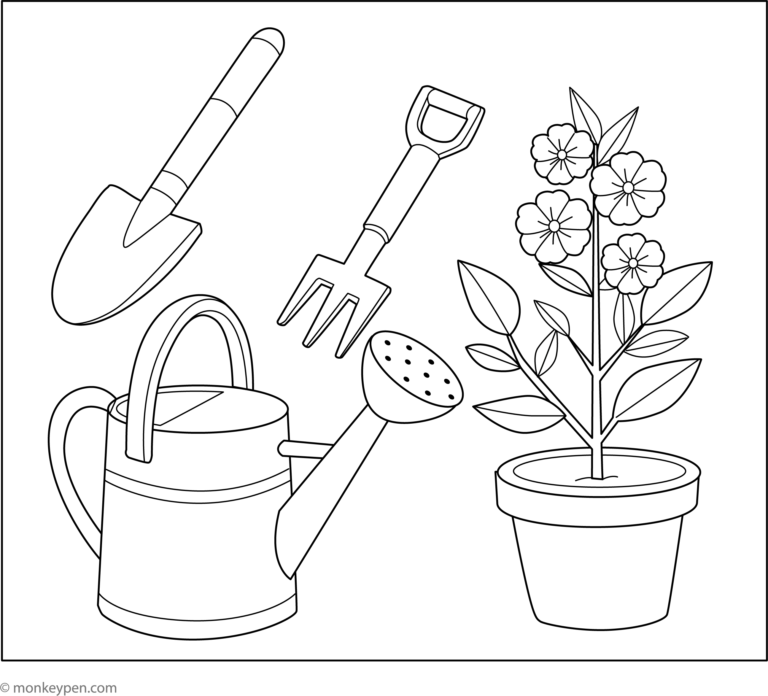 Insecure Coloring Garden Tools Coloring Pages