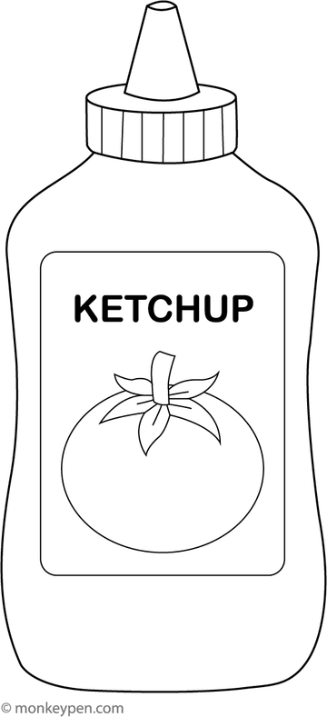 Tomato Ketchup | Fun Printable Coloring Page for Kids