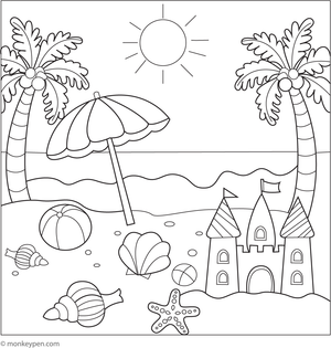 Printable winter forest colouring page for children featuring snowy trees and a quiet woodland landscape, ideal for seasonal educational activities.