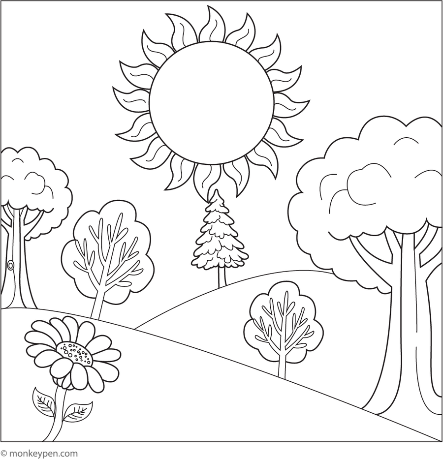 Scenery Coloring Book