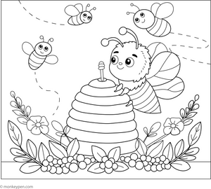 Honeybee Coloring Page