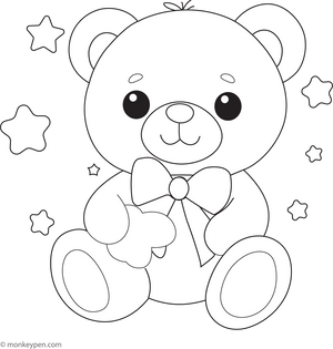 Cute Teddy Coloring Page