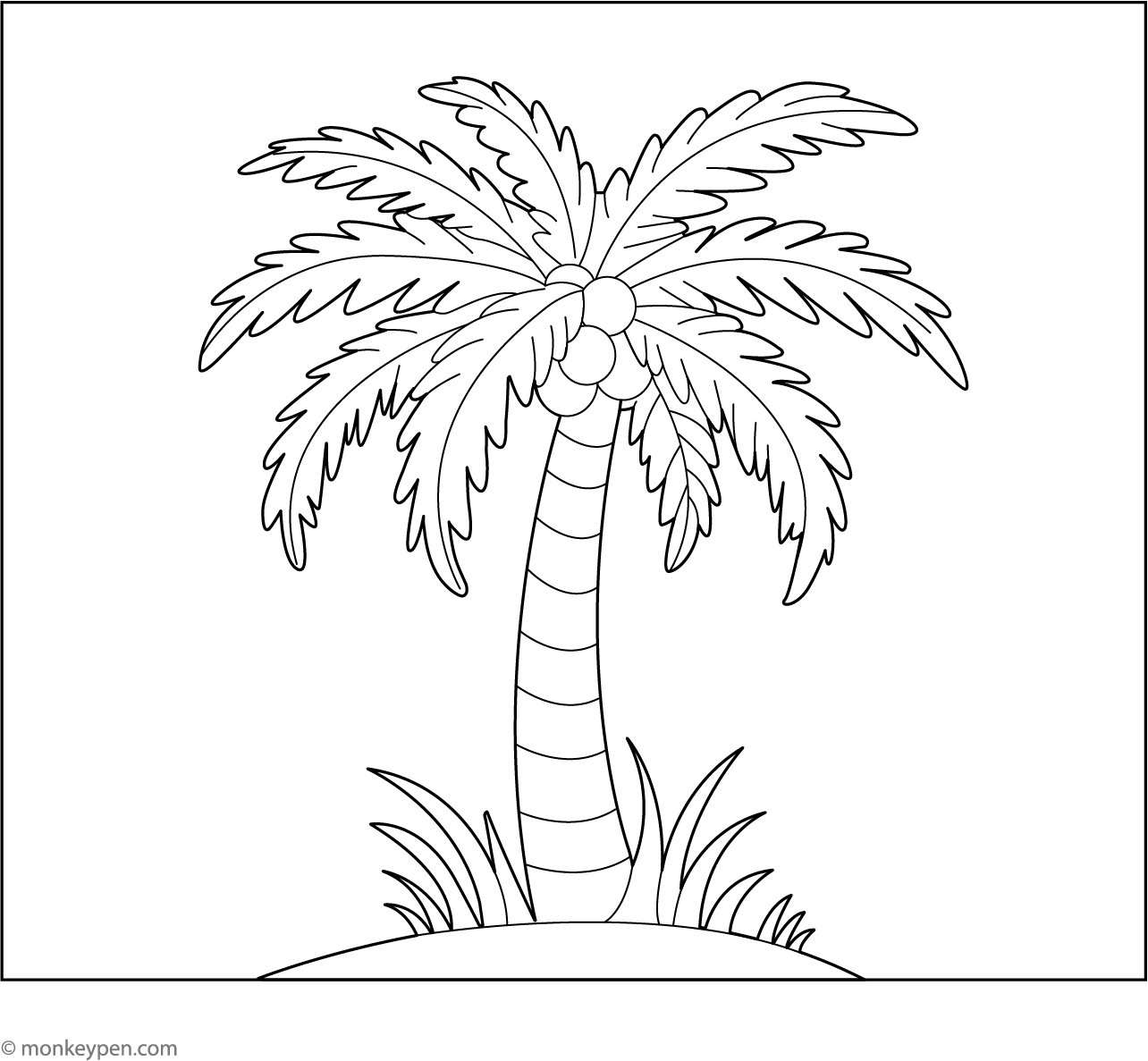 Palm Tree Coloring Page palm-tree-coloring-page