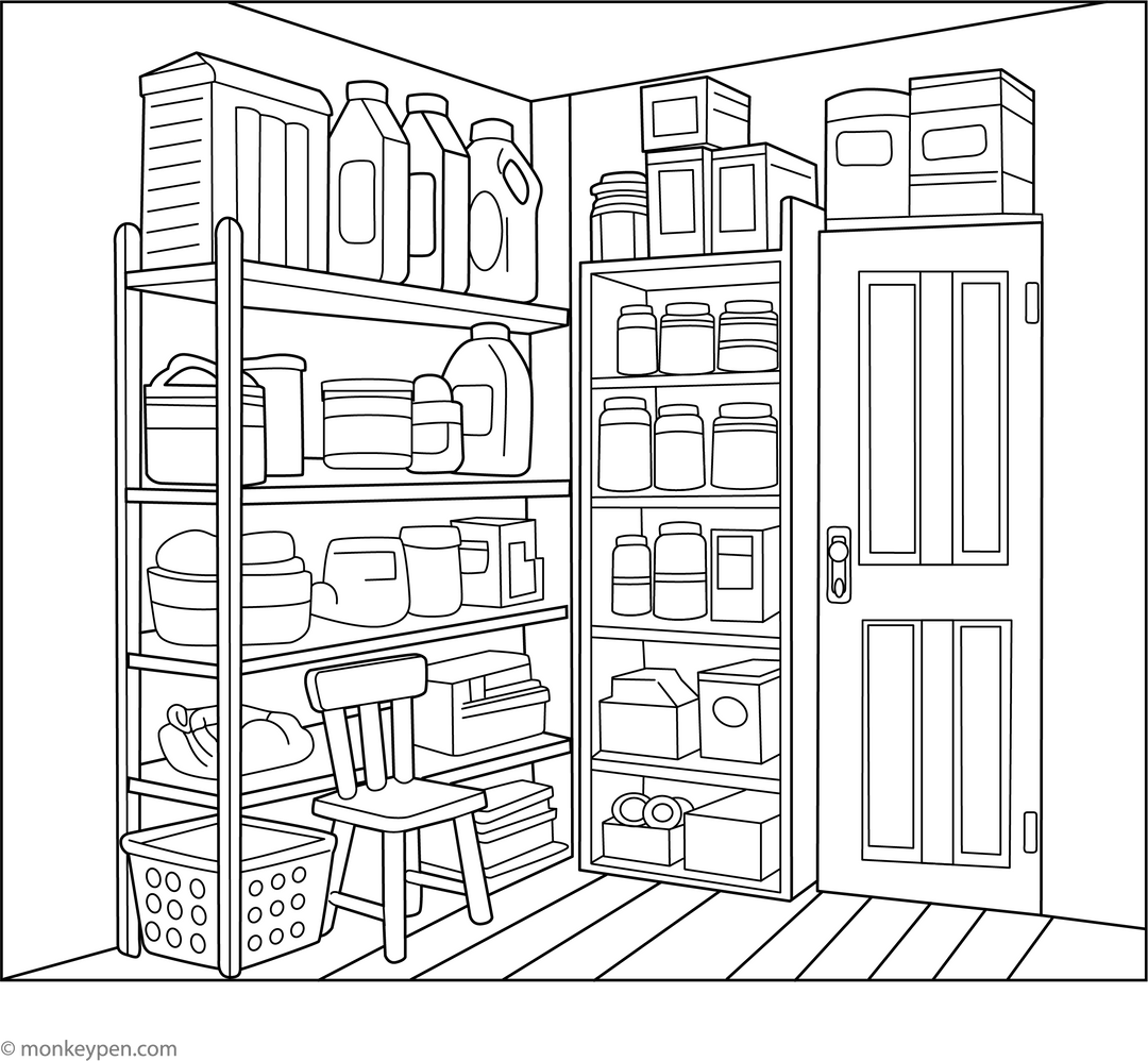 Store Room Free Printable Coloring Page PDF